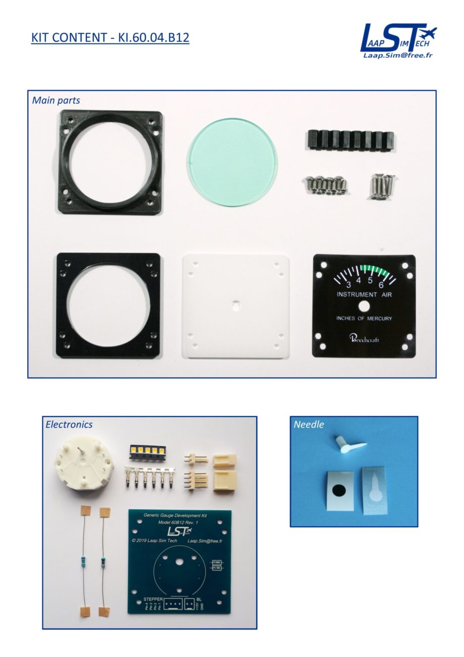 60mm Beechcraft style Instr Air gauge kit