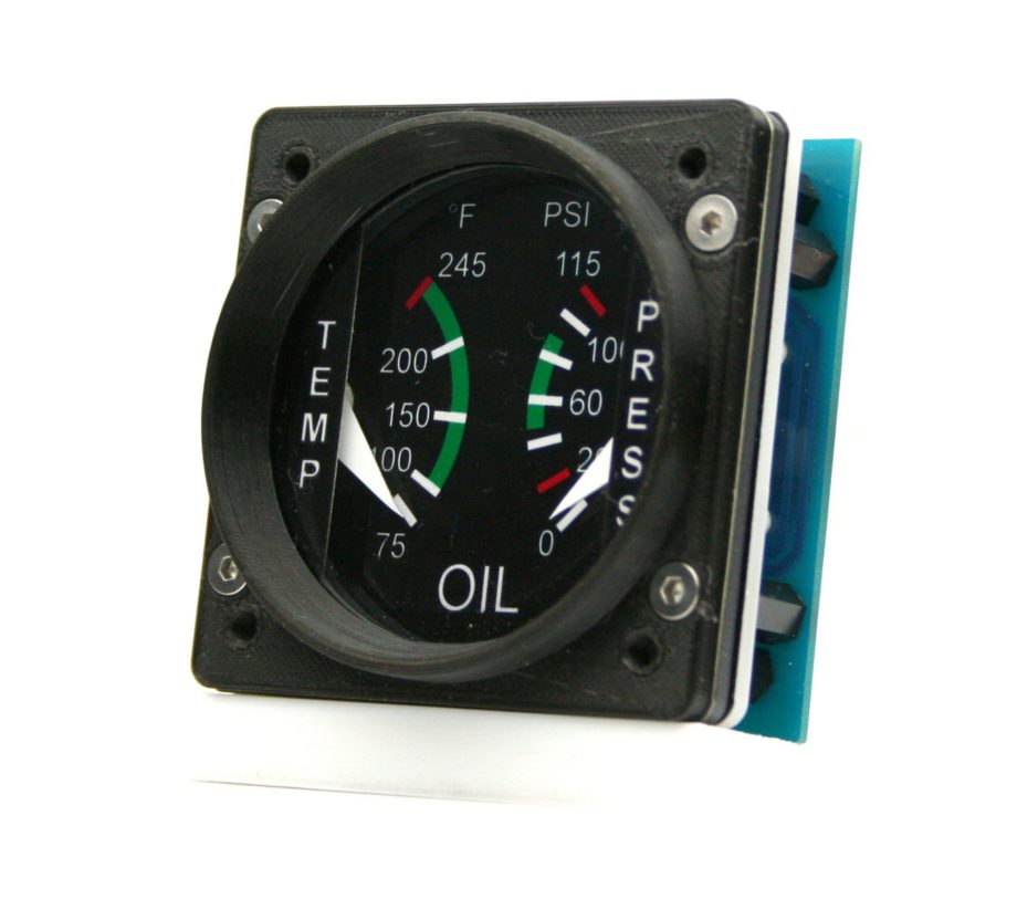 60mm Cessna style Oil Temp / Press gauge kit (°F/PSI)