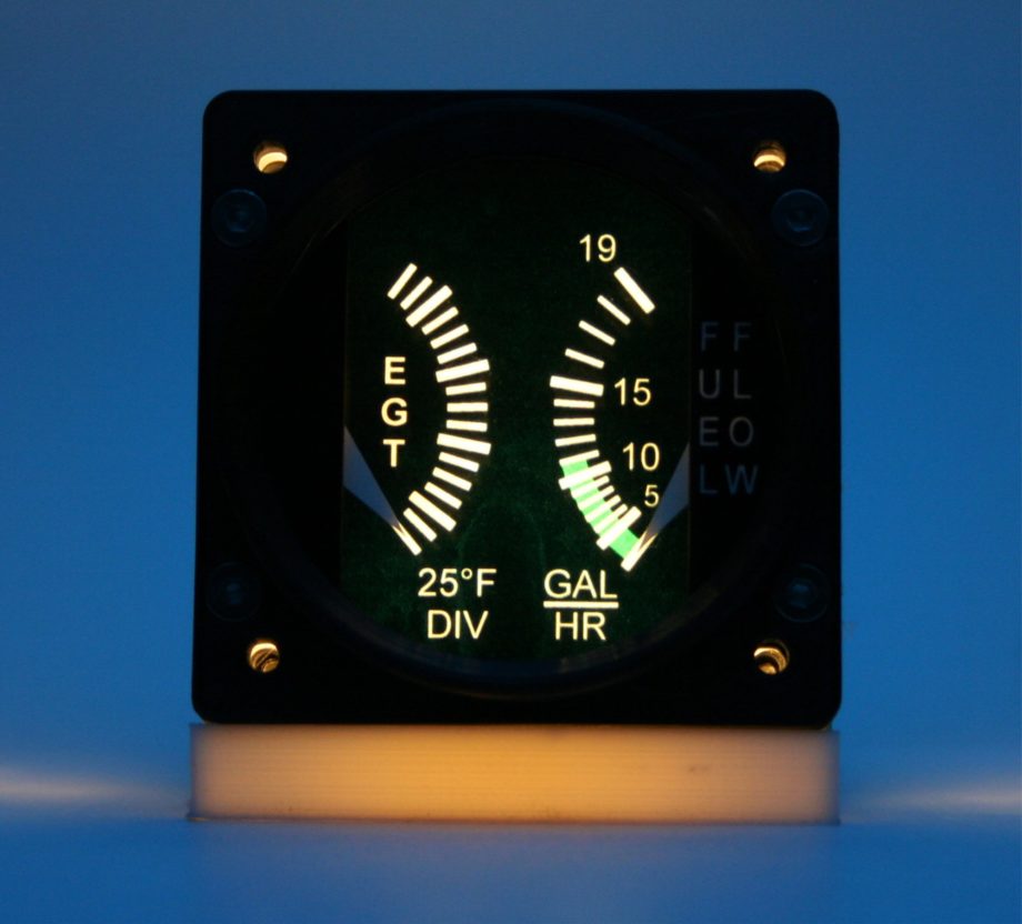 60mm Cessna style EGT / FF gauge kit