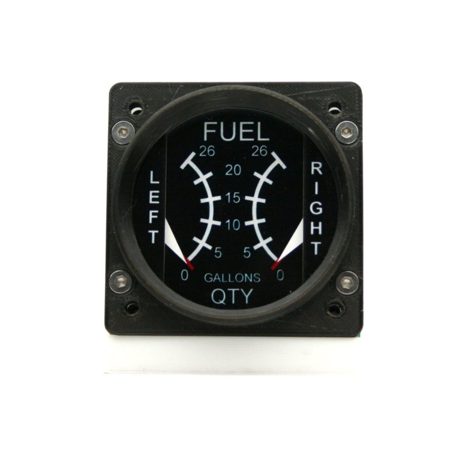 60mm Cessna style Fuel L / R gauge kit (Max 26 Gal)