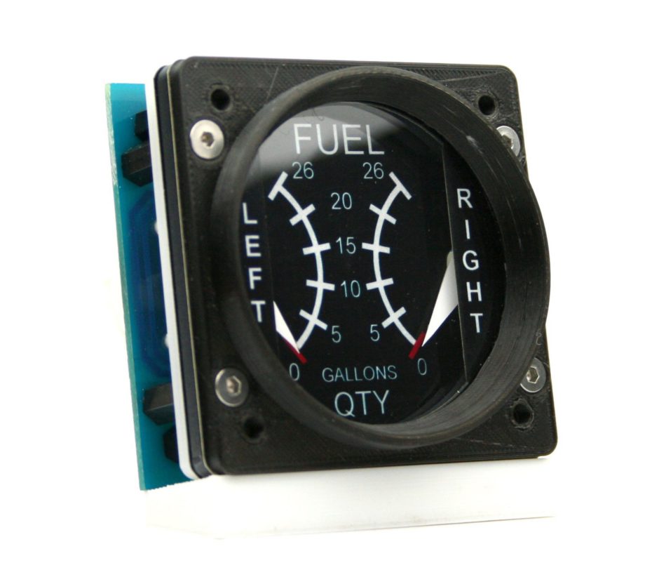 60mm Cessna style Fuel L / R gauge kit (Max 26 Gal)