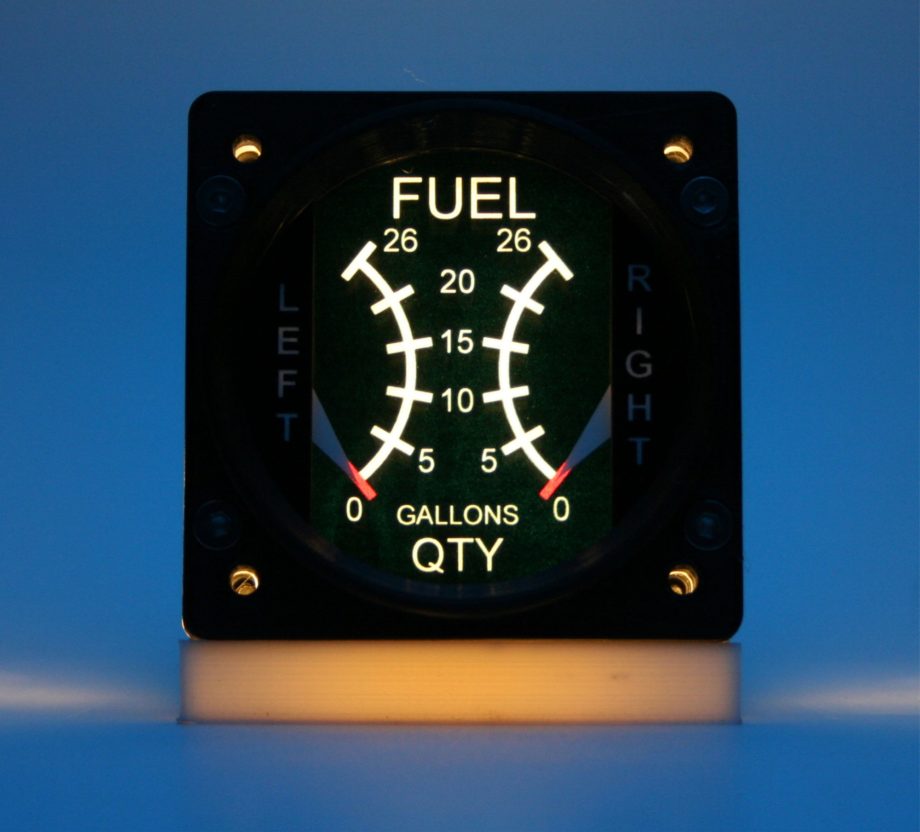 60mm Cessna style Fuel L / R gauge kit (Max 26 Gal)