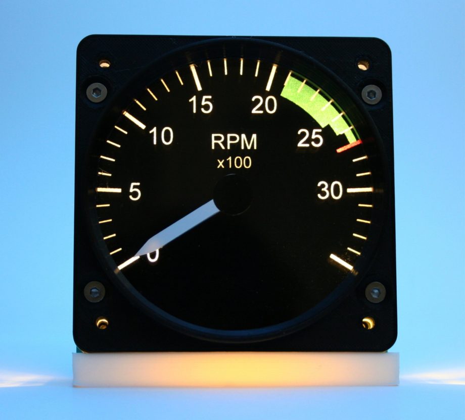 83mm Cessna style RPM gauge kit