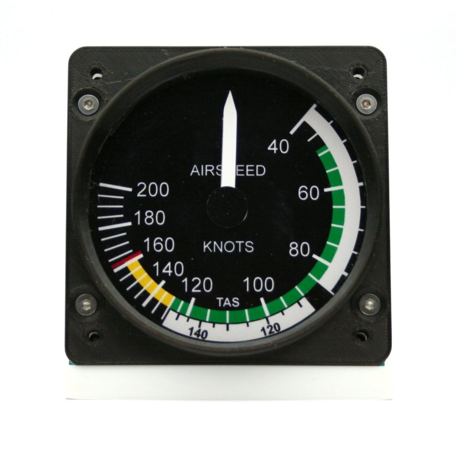 83mm Cessna style IAS gauge kit (200 KTS Yellow arc + fake TAS)