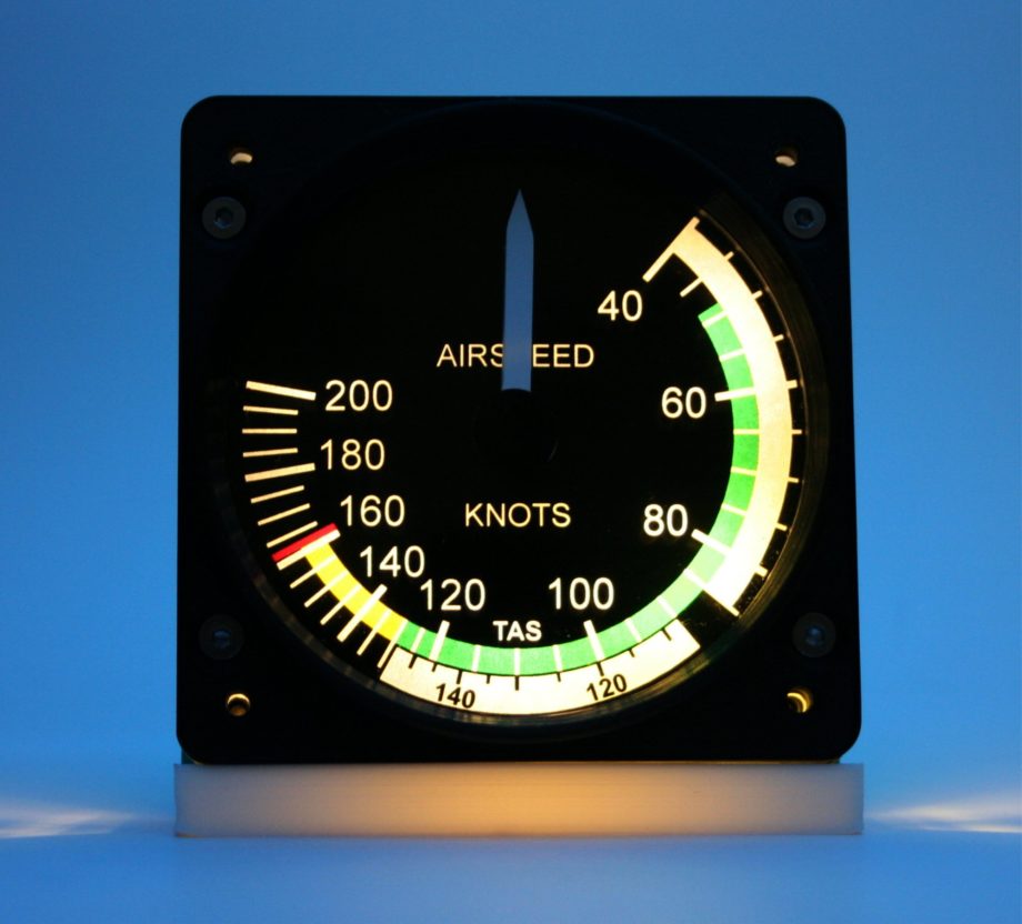 83mm Cessna style IAS gauge kit (200 KTS Yellow arc + fake TAS)