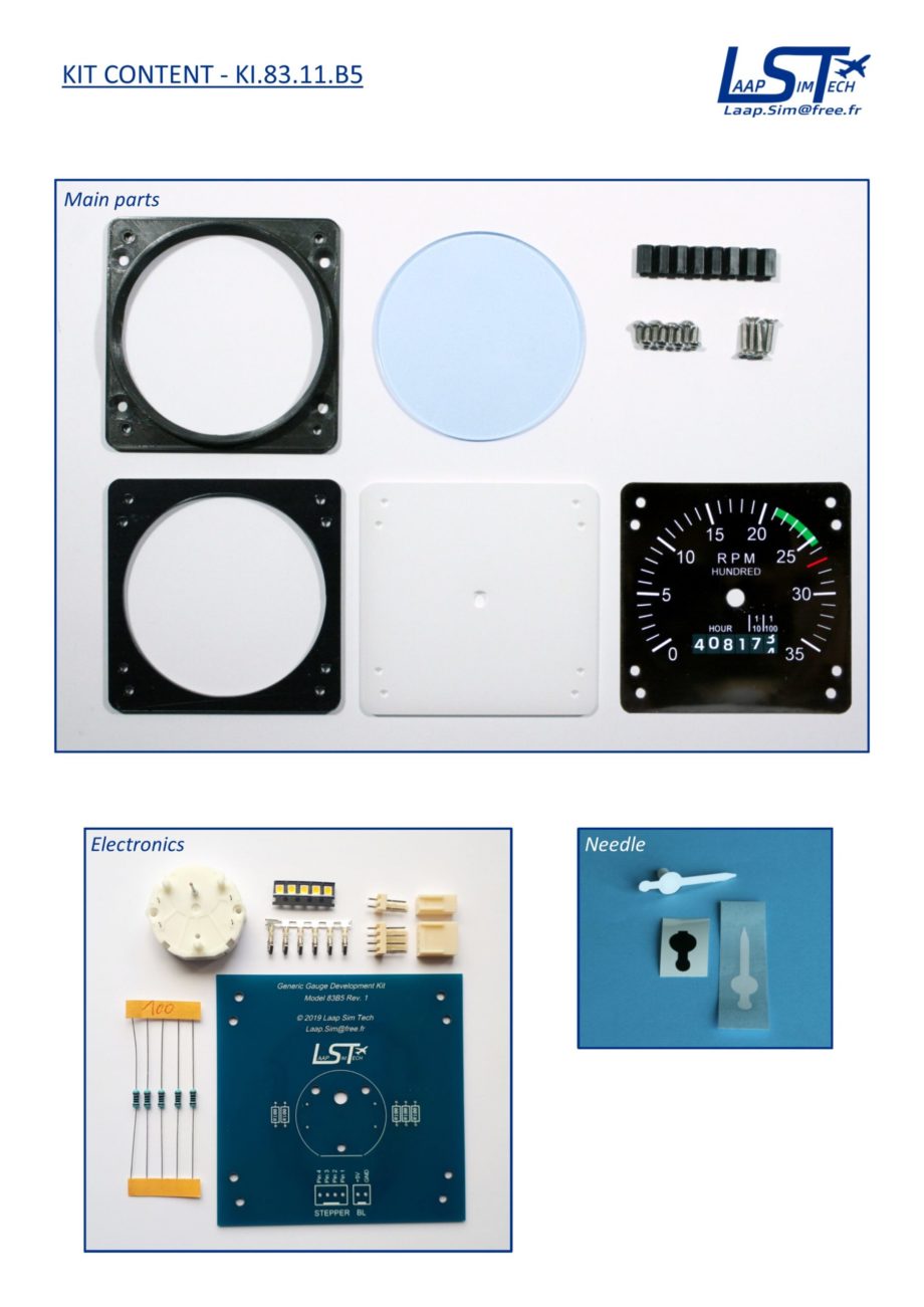 83mm Cessna style RPM gauge kit (with fake hour counter)