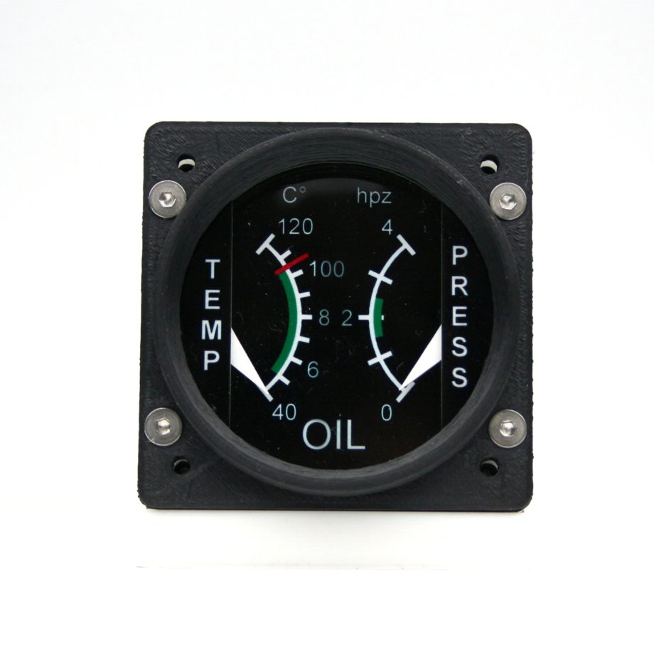 60mm Cessna style Oil Temp / Press gauge kit (°C/hpz)