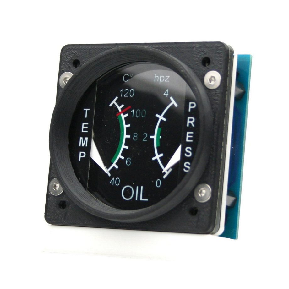 60mm Cessna style Oil Temp / Press gauge kit (°C/hpz)