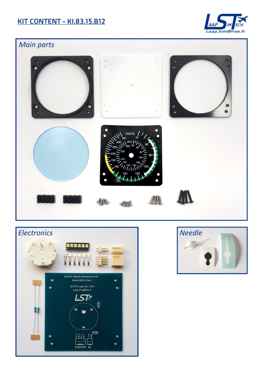 83mm dual IAS gauge kit (300MPH / 260KTS)