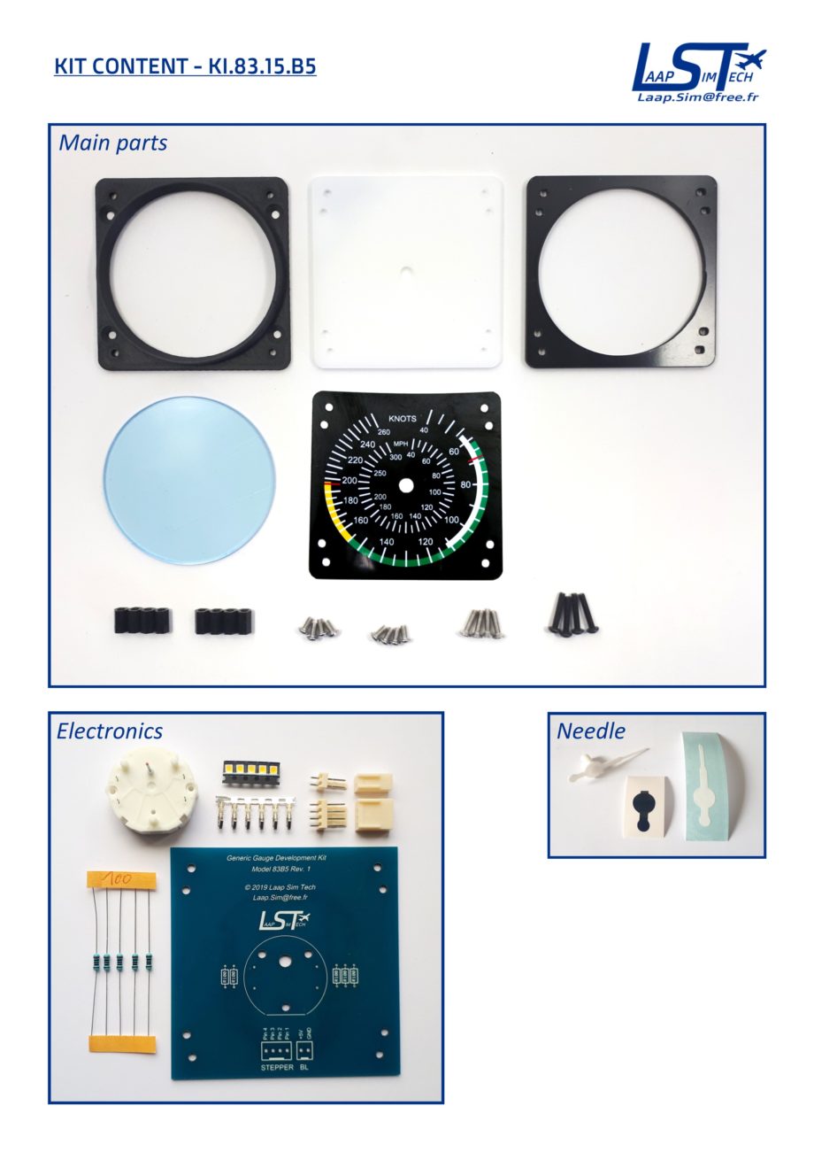 83mm dual IAS gauge kit (300MPH / 260KTS)