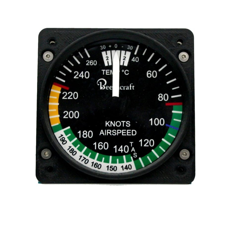 83mm Beechcraft style IAS gauge kit (VNE 226kts + fake TAS)