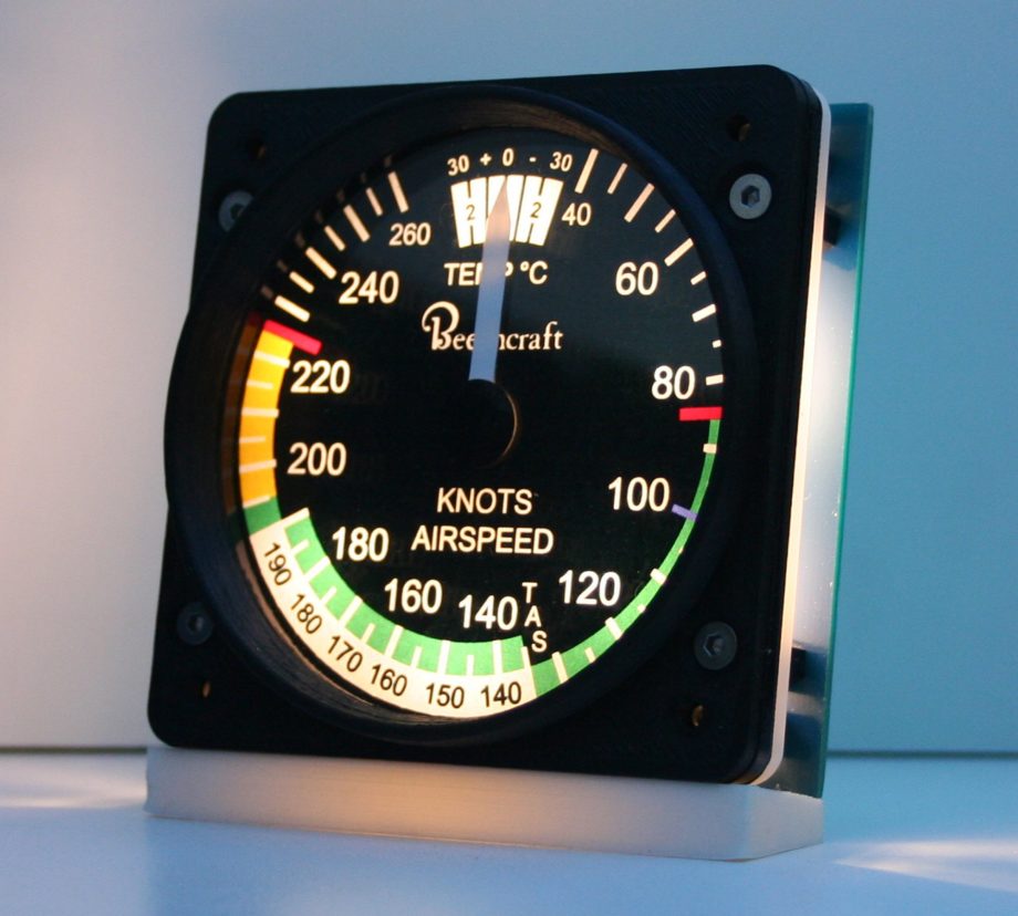 83mm Beechcraft style IAS gauge kit (VNE 226kts + fake TAS)